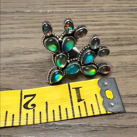Balloon Opal Cactus Sterling Ring - Picture 4 of 5
